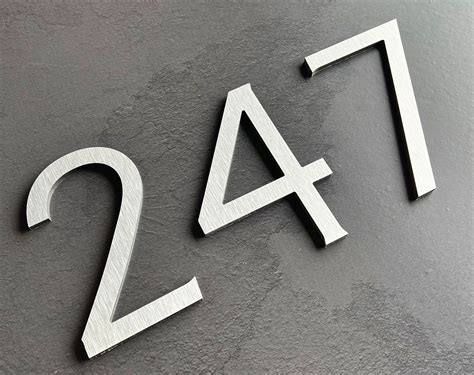 brushed metal house numbers|Ready to Ship Brushed Aluminum House Numbers.